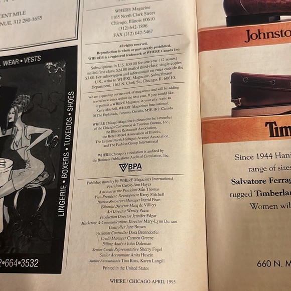 April 1995 Where Chicago vintage magazine - Picture 6 of 11